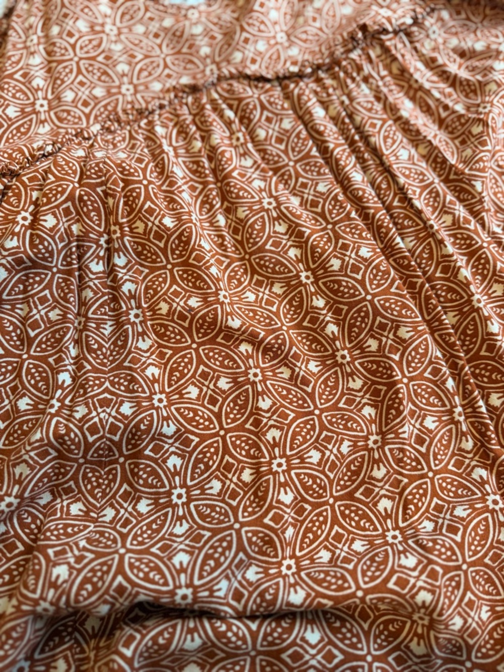 Patrons of Peace Rust Tie-Shoulder Geometric Sundress - Picture 3 of 5